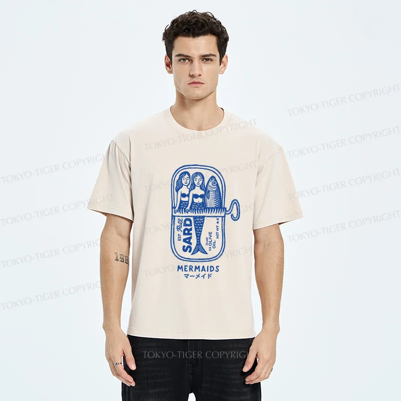 Tokyo-Tiger Mermaid Can Washed T-Shirt