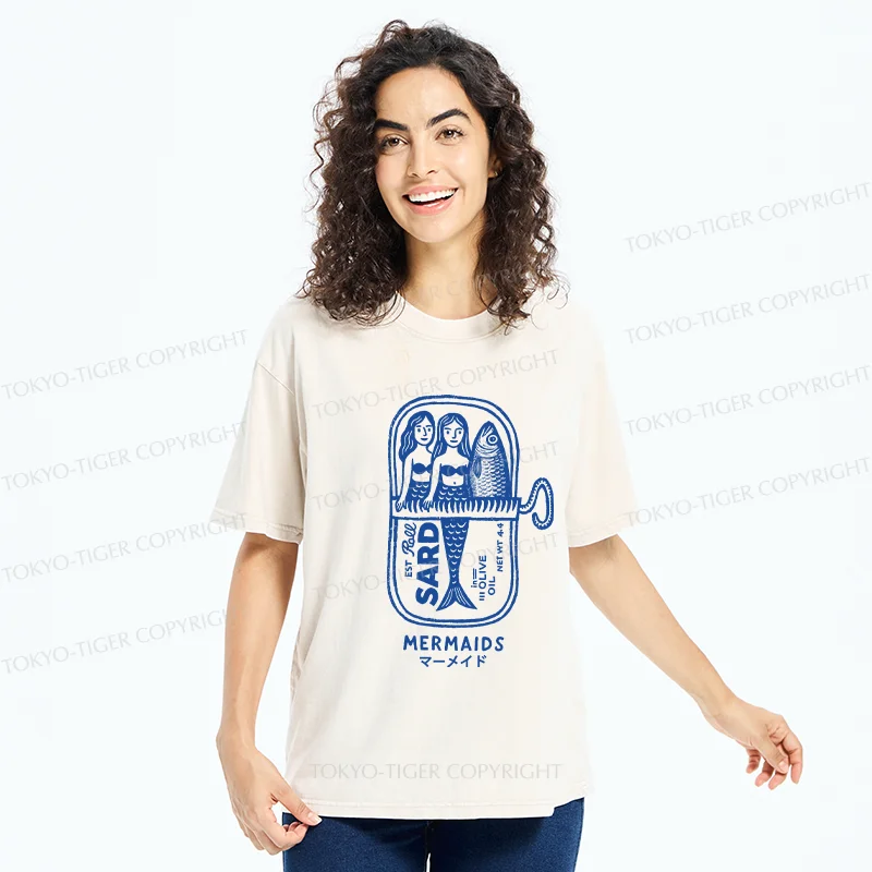 Tokyo-Tiger Mermaid Can Washed T-Shirt
