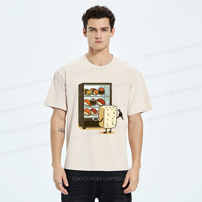 Tokyo-Tiger Rice Ball Is Choosing Sushi Washed T-Shirt