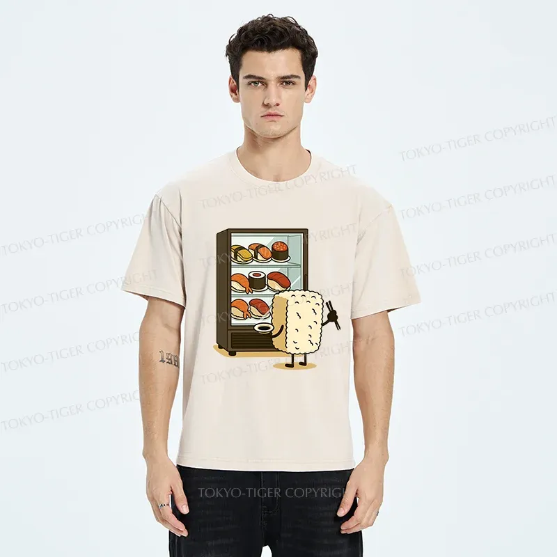 Tokyo-Tiger Rice Ball Is Choosing Sushi Washed T-Shirt