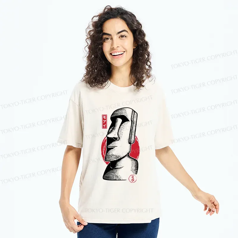 Tokyo-Tiger Moai Japan Washed T-Shirt