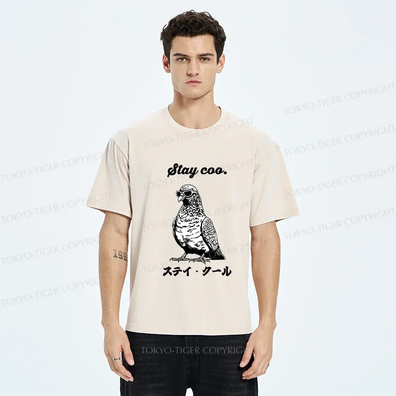 Tokyo-Tiger Keep Cool Pigeon Washed T-Shirt