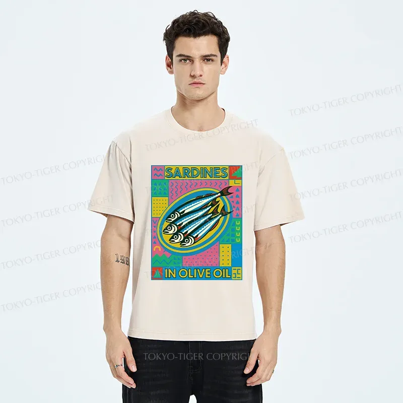 Tokyo-Tiger Fresh Sardines Washed T-Shirt