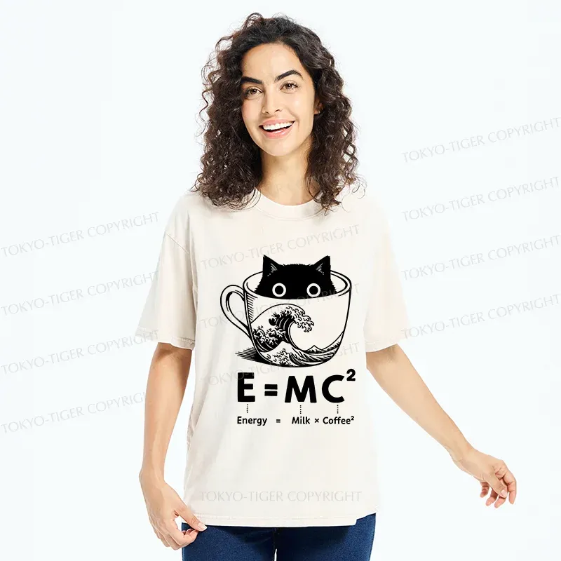 Tokyo-Tiger Funny Espresso Washed T-Shirt