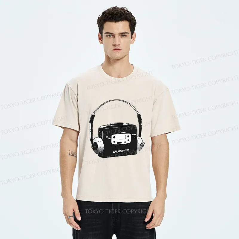 Tokyo-Tiger Retro Walkman Washed T-Shirt
