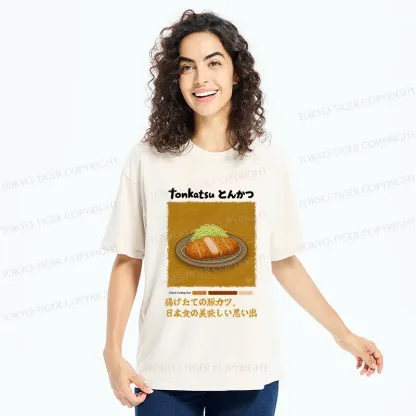 Tokyo-Tiger Delicious Fried Pork Cutlet Washed T-Shirt