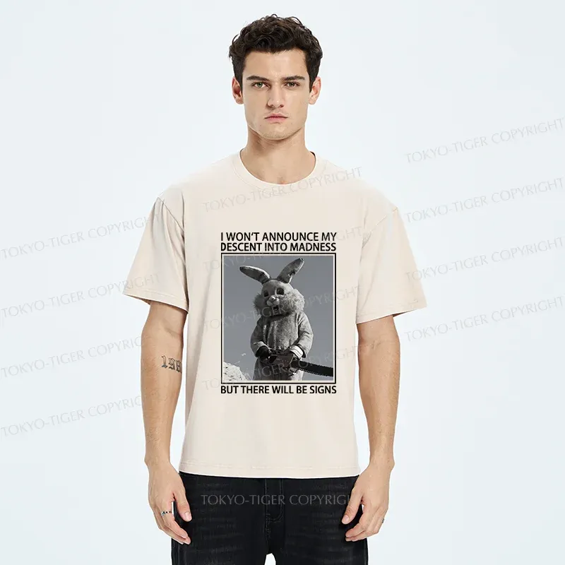 Tokyo-Tiger Rabbit Goes Into Madness Funny Washed T-Shirt