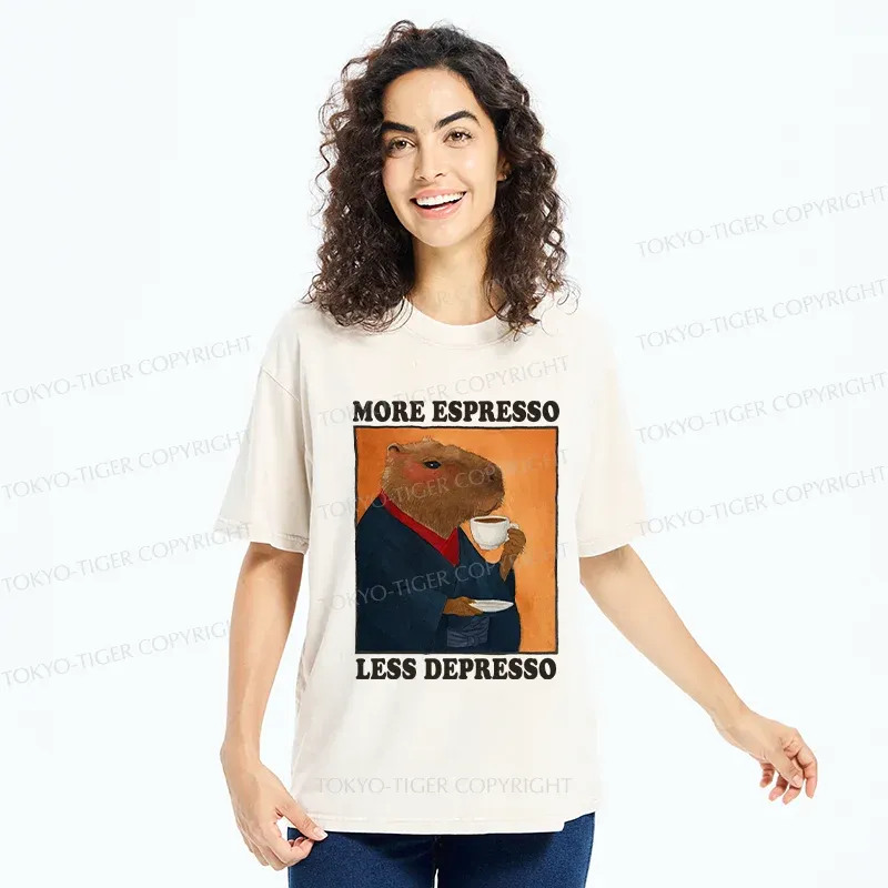 Tokyo-Tiger Elegant Capybara Washed T-Shirt