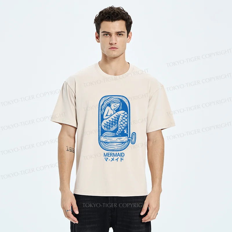 Tokyo-Tiger Mermaid Can Washed T-Shirt