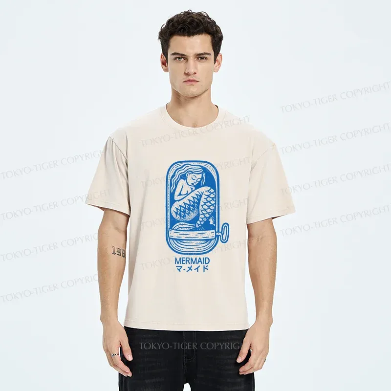 Tokyo-Tiger Mermaid Can Washed T-Shirt