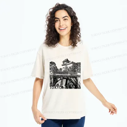 Tokyo-Tiger Nijubashi Bridge Washed T-Shirt
