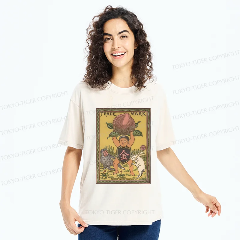 Tokyo-Tiger Japanese Kintaro Washed T-Shirt