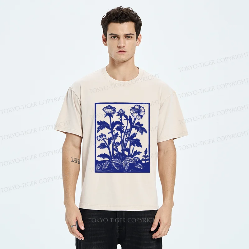 Tokyo-Tiger Vintage Japanese Plants Washed T-Shirt