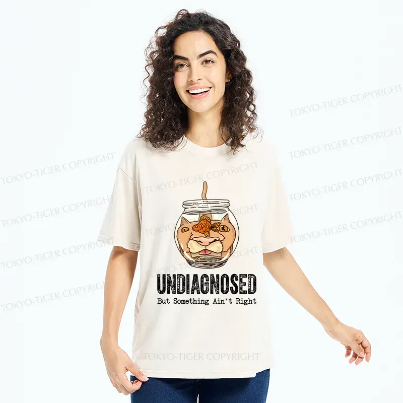 Tokyo-Tiger Weird Cat Washed T-Shirt