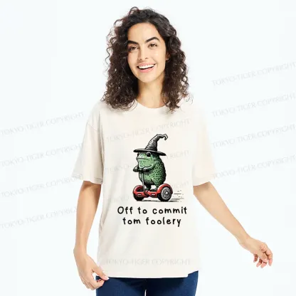 Tokyo-Tiger Frog Riding A Balance Scooter Washed T-Shirt