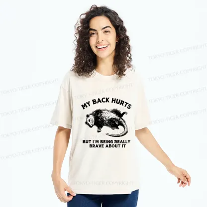Tokyo-Tiger Opossum Lying Down Washed T-Shirt