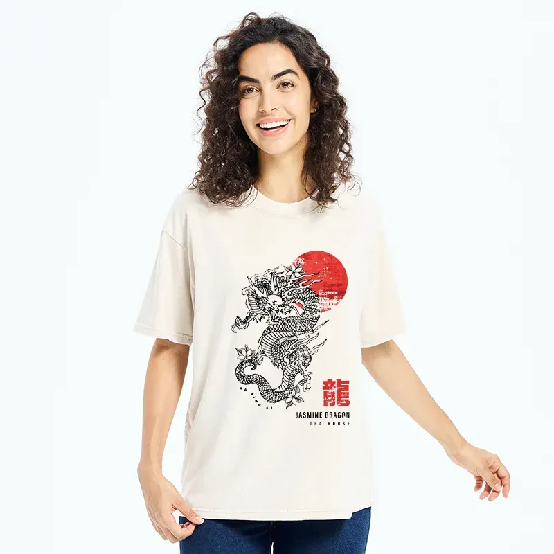 Tokyo-Tiger Japanese Dragon Washed T-Shirt