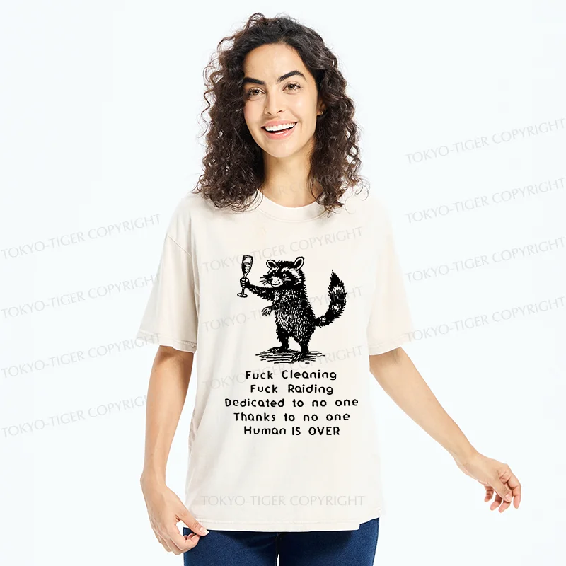Tokyo-Tiger Rebellious Raccoon Washed T-Shirt