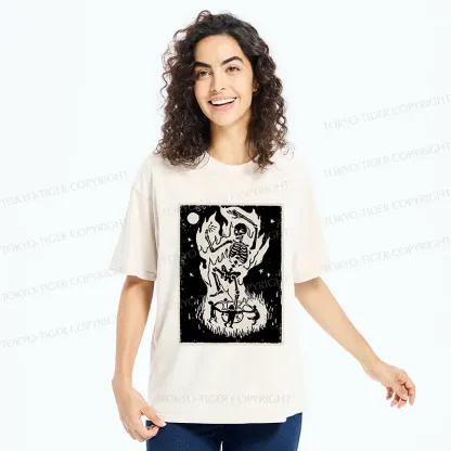 Tokyo-Tiger Summon Skeleton Washed T-Shirt