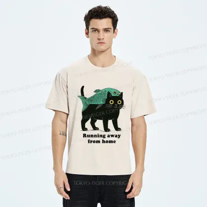 Tokyo-Tiger Runaway Cat Washed T-Shirt