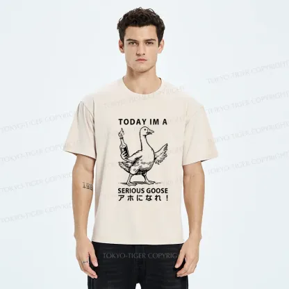 Tokyo-Tiger Goose Holding A Fuel Bottle Washed T-Shirt