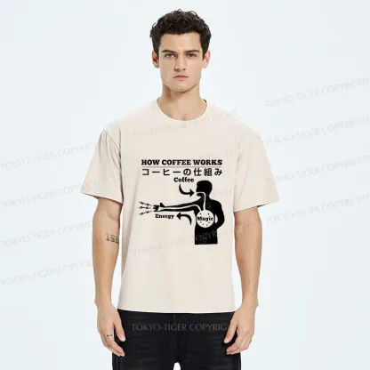 Tokyo-Tiger How Coffee Works Washed T-Shirt