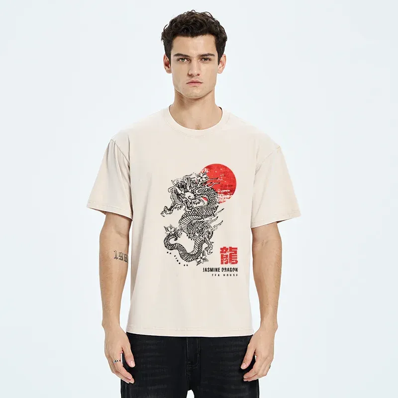 Tokyo-Tiger Japanese Dragon Washed T-Shirt