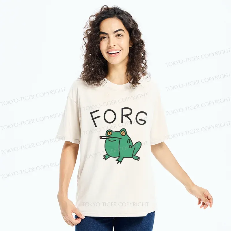 Tokyo-Tiger Smoking Frog Washed T-Shirt
