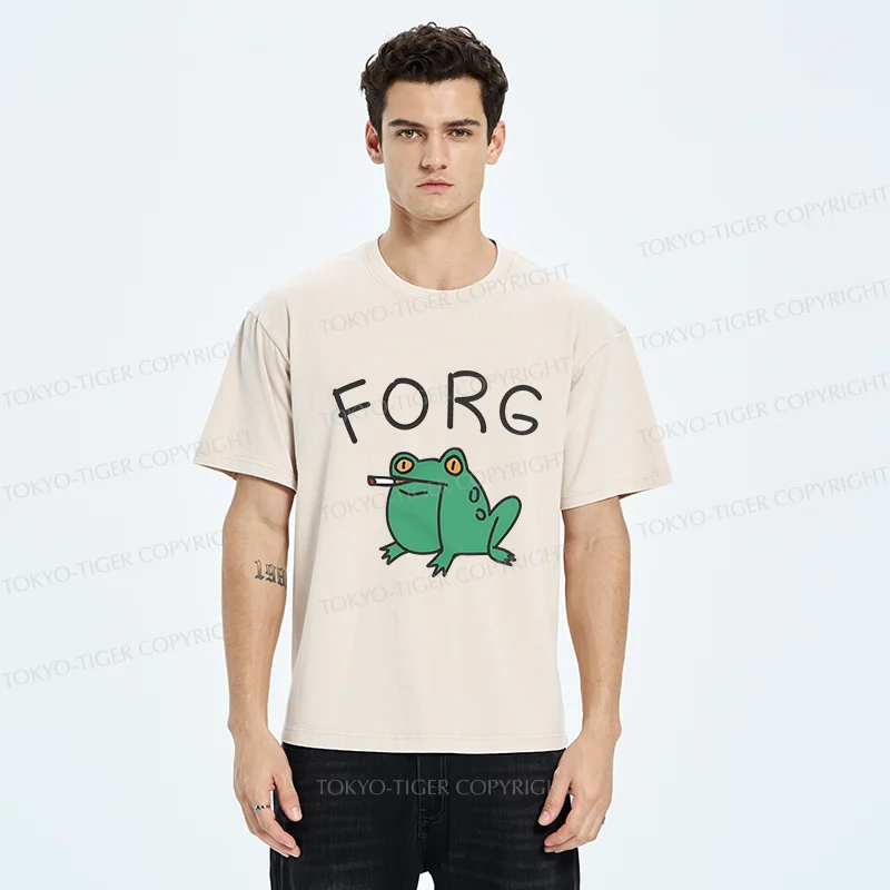 Tokyo-Tiger Smoking Frog Washed T-Shirt