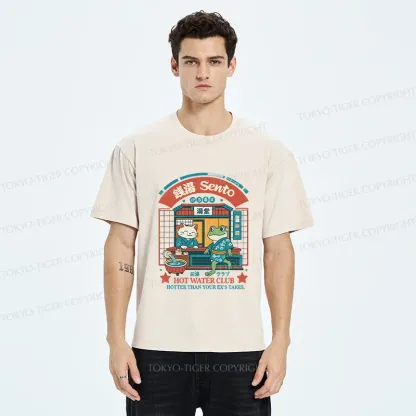 Tokyo-Tiger Animal Hot Spring Shop Washed T-Shirt