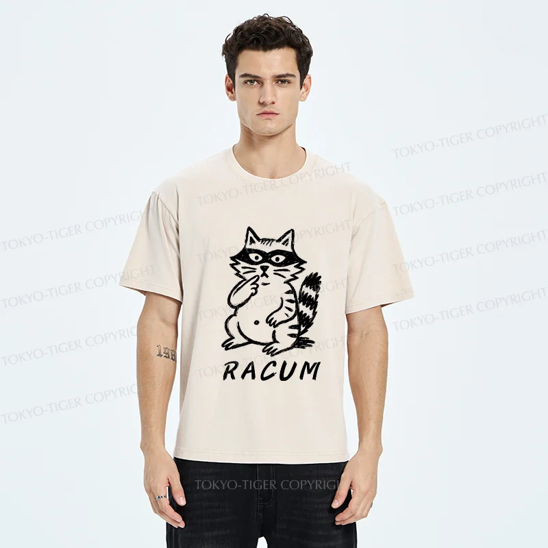 Tokyo-Tiger Cunning Raccoon Washed T-Shirt