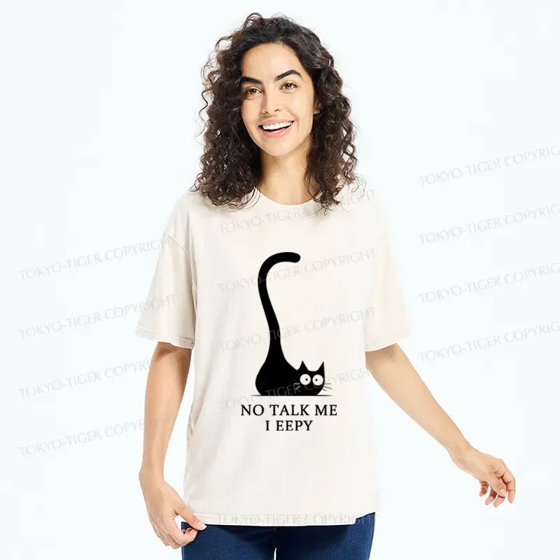 Tokyo-Tiger Cat Who Doesn't Want To Talk Washed T-Shirt
