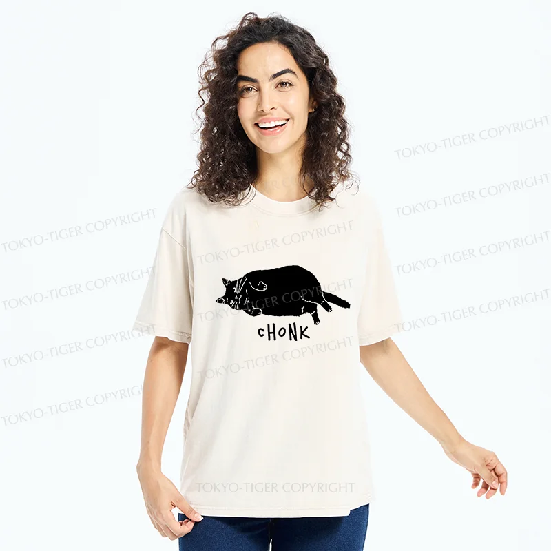 Tokyo-Tiger Chonk Cat Washed T-Shirt
