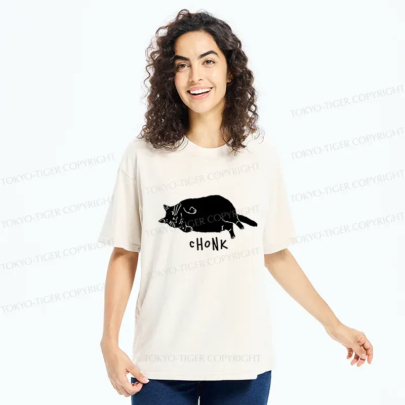 Tokyo-Tiger Chonk Cat Washed T-Shirt