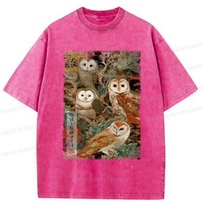 Tokyo-Tiger The Owl Is Watching You Again Today Washed T-Shirt