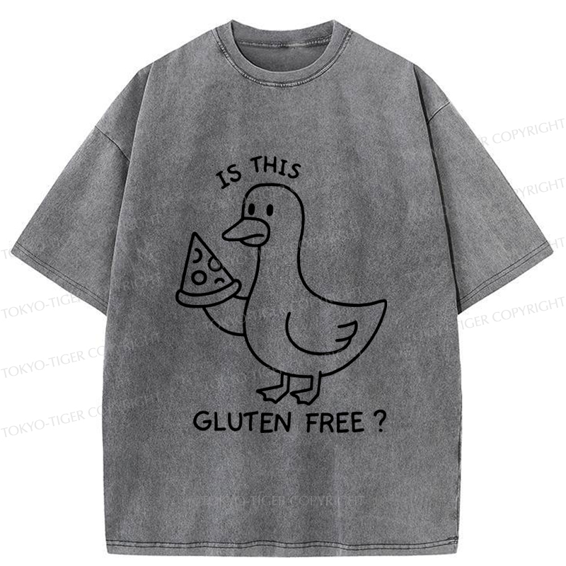 Tokyo-Tiger Funny Goose:Is This Gluten Free Washed T-Shirt