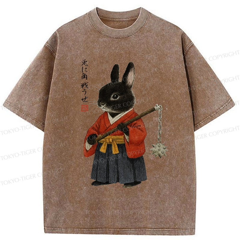 Tokyo-Tiger Japanese Rabbit：Let's Fight Washed T-Shirt