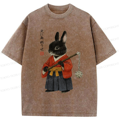 Tokyo-Tiger Japanese Rabbit：Let's Fight Washed T-Shirt