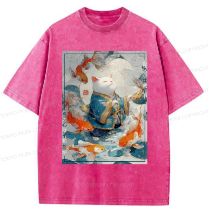 Tokyo-Tiger A Cat’s Zen  A Fish’s Fate Washed T-Shirt