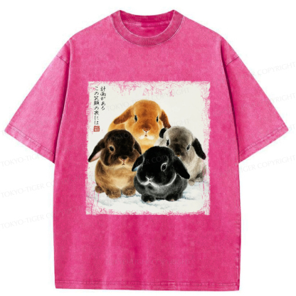 Tokyo-Tiger The Ink Wash Rabbit Is Watching You Washed T-Shirt