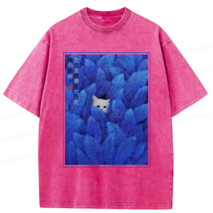 Tokyo-Tiger Cat of Mayhem: Just Here to Ruin Everything Washed T-Shirt