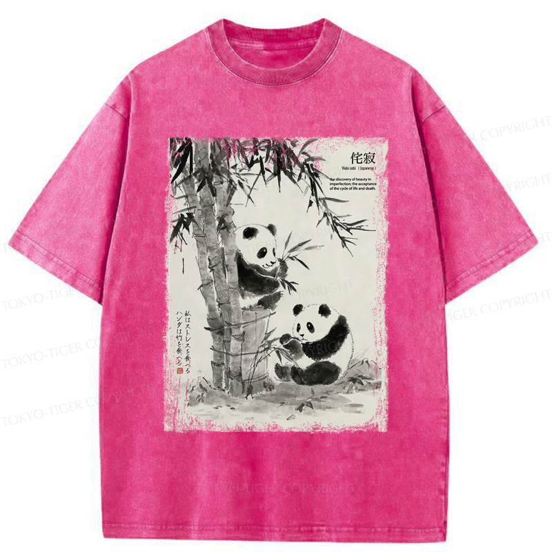 Tokyo-Tiger A Panda’s Zen: Life In Black And White Washed T-Shirt