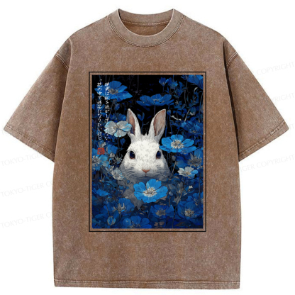 Tokyo-Tiger Whispers Of The Rabbit Among The Flowers Washed T-Shirt