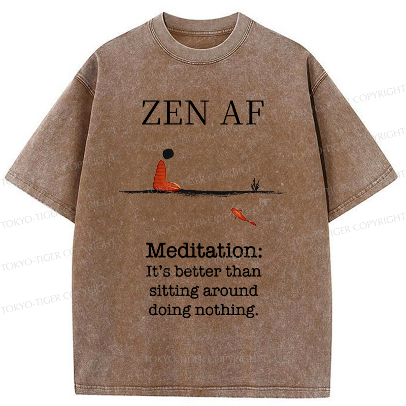 Tokyo-Tiger Zen Vibes Only: The Power of Meditation Washed T-Shirt