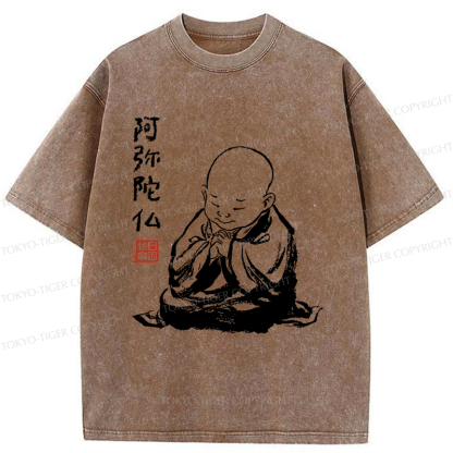 Tokyo-Tiger Funny The Zen Of A Peaceful Heart Has Arrived Washed T-Shirt