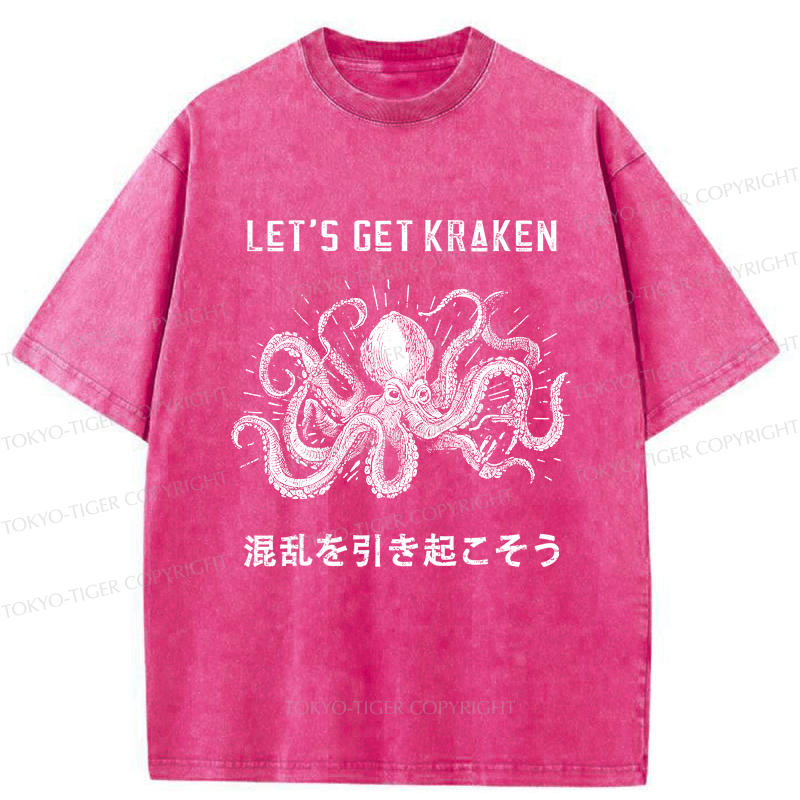 Tokyo-Tiger Funny Octopus：Let’s Get Kraken Washed T-Shirt