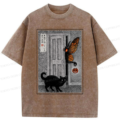 Tokyo-Tiger Halloween Mothman Visits Washed T-Shirt