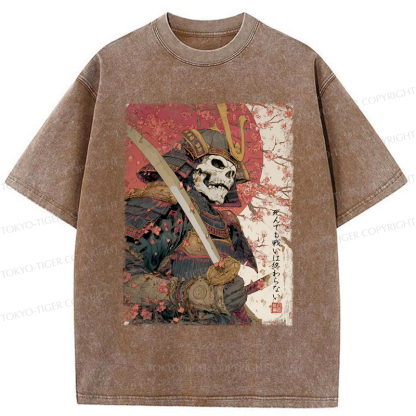 Tokyo-Tiger Samurai Under The Sakura Washed T-Shirt