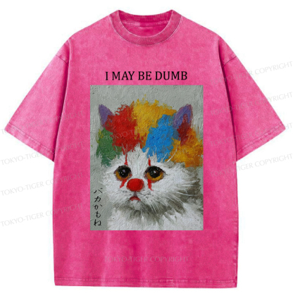 Tokyo-Tiger Funny Clown Cat：I May Be Dumb Washed T-Shirt