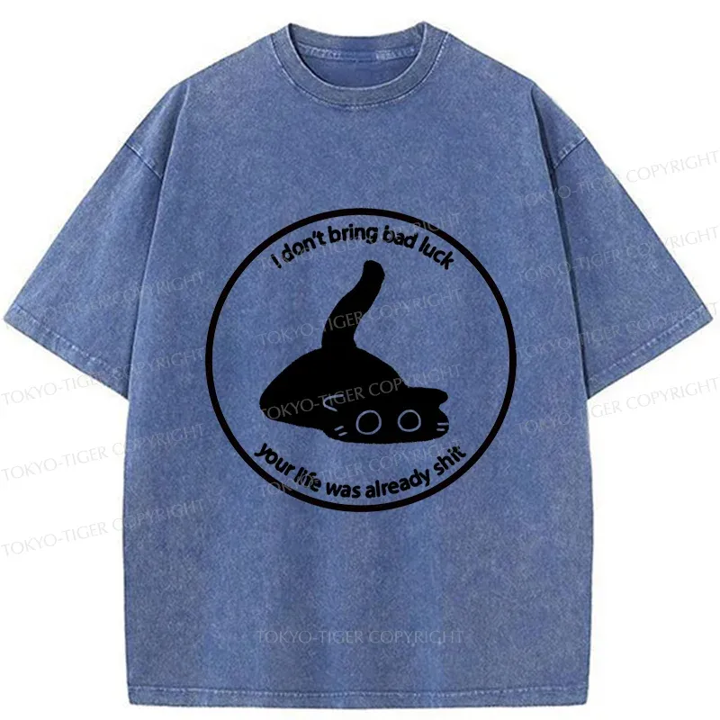 Tokyo-Tiger Cat Are Not The Source Of Bad Luck Washed T-Shirt